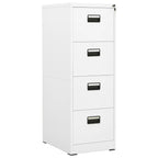 Filing Cabinet White 46x62x133 cm Steel