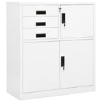 Office Cabinet White 90x40x102 cm Steel