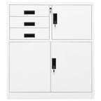 Office Cabinet White 90x40x102 cm Steel