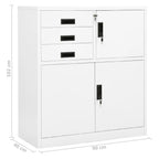 Office Cabinet White 90x40x102 cm Steel