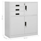 Office Cabinet Light Grey 90x40x102 cm Steel