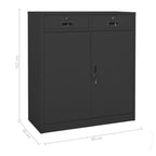 Office Cabinet Anthracite 90x40x102 cm Steel