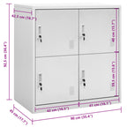 Locker Cabinet Light Grey 90x45x92.5 cm Steel