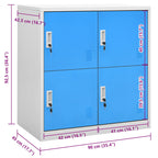 Locker Cabinet Light Grey and Blue 90x45x92.5 cm Steel