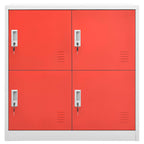 Locker Cabinet Light Grey and Red 90x45x92.5 cm Steel