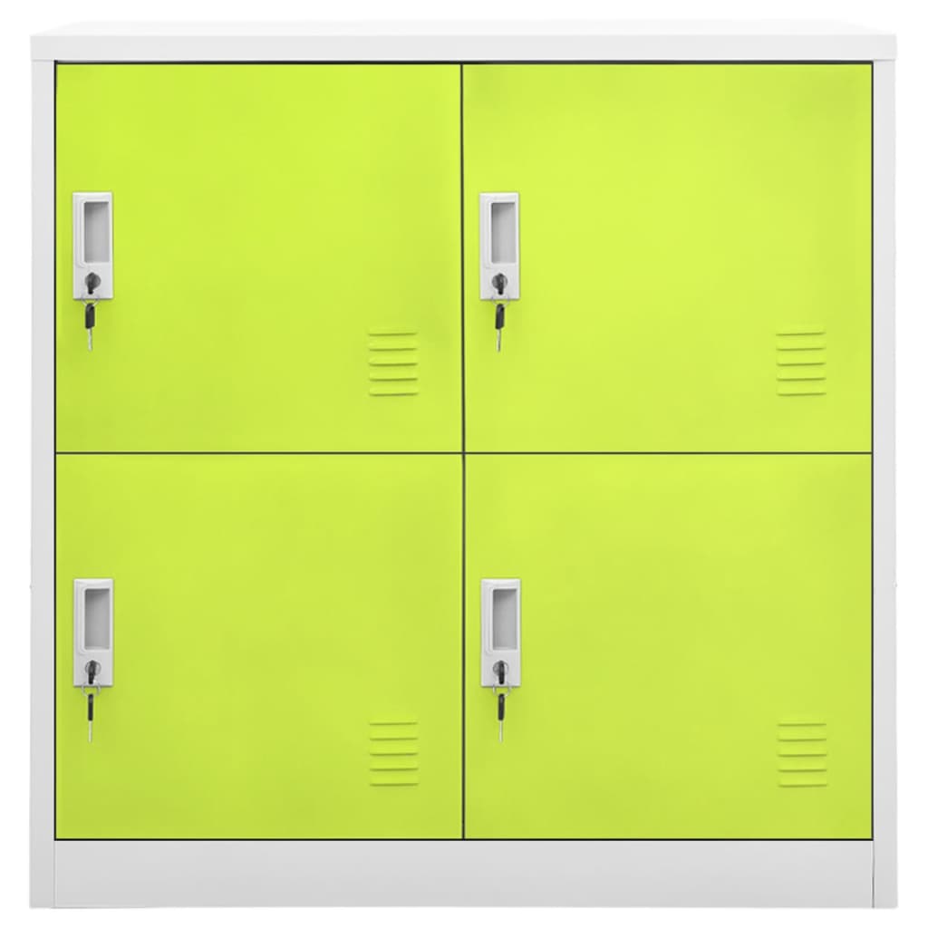 Locker Cabinet Light Grey and Green 90x45x92.5 cm Steel