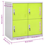 Locker Cabinet Light Grey and Green 90x45x92.5 cm Steel