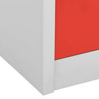 Locker Cabinet Light Grey and Red 90x45x92.5 cm Steel