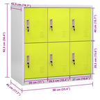 Locker Cabinet Light Grey and Green 90x45x92.5 cm Steel