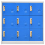 Locker Cabinet Light Grey and Blue 90x45x92.5 cm Steel