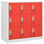 Locker Cabinet Light Grey and Red 90x45x92.5 cm Steel