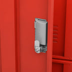 Locker Cabinet Light Grey and Red 90x45x92.5 cm Steel
