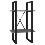 2-Tier Book Cabinet Grey 40x30x70 cm Engineered Wood