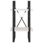 2-Tier Book Cabinet White 40x30x70 cm Solid Pine Wood