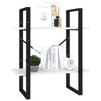 2-Tier Book Cabinet White 60x30x70 cm Engineered Wood