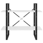 2-Tier Book Cabinet White 80x30x70 cm Engineered Wood