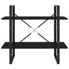 2-Tier Book Cabinet Black 80x30x70 cm Engineered Wood