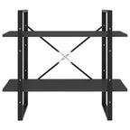 2-Tier Book Cabinet Grey 80x30x70 cm Engineered Wood