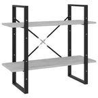 2-Tier Book Cabinet Concrete Grey 80x30x70 cm Engineered Wood