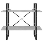 2-Tier Book Cabinet Concrete Grey 80x30x70 cm Engineered Wood