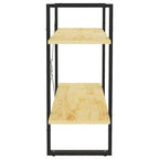 2-Tier Book Cabinet 80x30x70 cm Solid Pine Wood