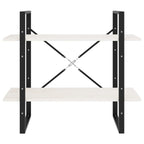 2-Tier Book Cabinet White 80x30x70 cm Solid Pine Wood