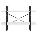 2-Tier Book Cabinet White 100x30x70 cm Engineered Wood