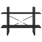 2-Tier Book Cabinet Black 100x30x70 cm Engineered Wood