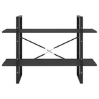 2-Tier Book Cabinet Grey 100x30x70 cm Engineered Wood