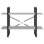 2-Tier Book Cabinet Concrete Grey 100x30x70 cm Engineered Wood