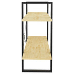 2-Tier Book Cabinet 100x30x70 cm Solid Pine Wood