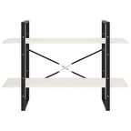 2-Tier Book Cabinet White 100x30x70 cm Solid Pine Wood