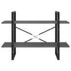 2-Tier Book Cabinet Grey 100x30x70 cm Solid Pine Wood