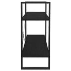 2-Tier Book Cabinet Black 100x30x70 cm Solid Pine Wood