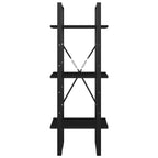 3-Tier Book Cabinet Black 40x30x105 cm Engineered Wood