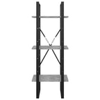 3-Tier Book Cabinet Concrete Grey 40x30x105 cm Engineered Wood