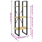3-Tier Book Cabinet 40x30x105 cm Solid Pinewood