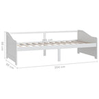 3-Seater Day Bed without Mattress White 90x200cm