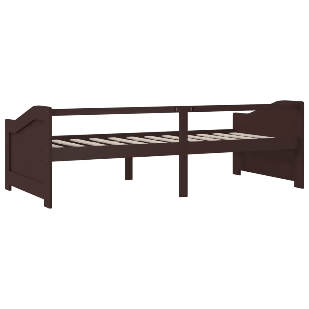 3-Seater Day Bed without Mattress Dark Brown 90x200cm