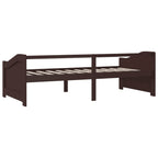 3-Seater Day Bed without Mattress Dark Brown 90x200cm