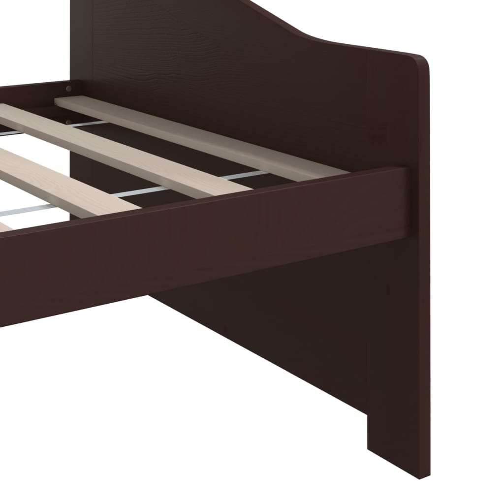3-Seater Day Bed without Mattress Dark Brown 90x200cm