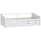 3-Seater Day Bed without Mattress White Solid Pinewood 90x200cm