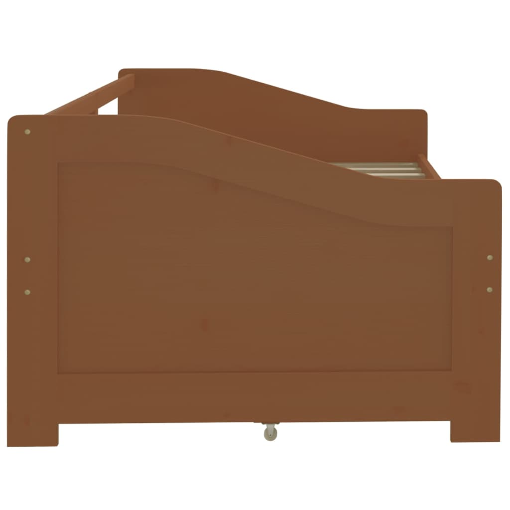 3-Seater Day Bed without Mattress Honey Brown Solid Pinewood 90x200cm