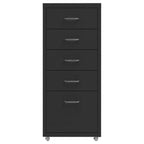 Mobile File Cabinet Black 28x41x69 cm Metal