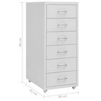 Mobile File Cabinet Grey 28x41x69 cm Metal