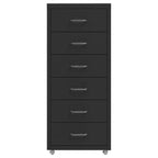 Mobile File Cabinet Black 28x41x69 cm Metal