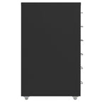Mobile File Cabinet Black 28x41x69 cm Metal