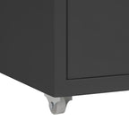 Mobile File Cabinet Anthracite 28x41x69 cm Metal