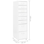 Mobile File Cabinet White 28x41x109 cm Metal