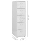 Mobile File Cabinet Grey 28x41x109 cm Metal